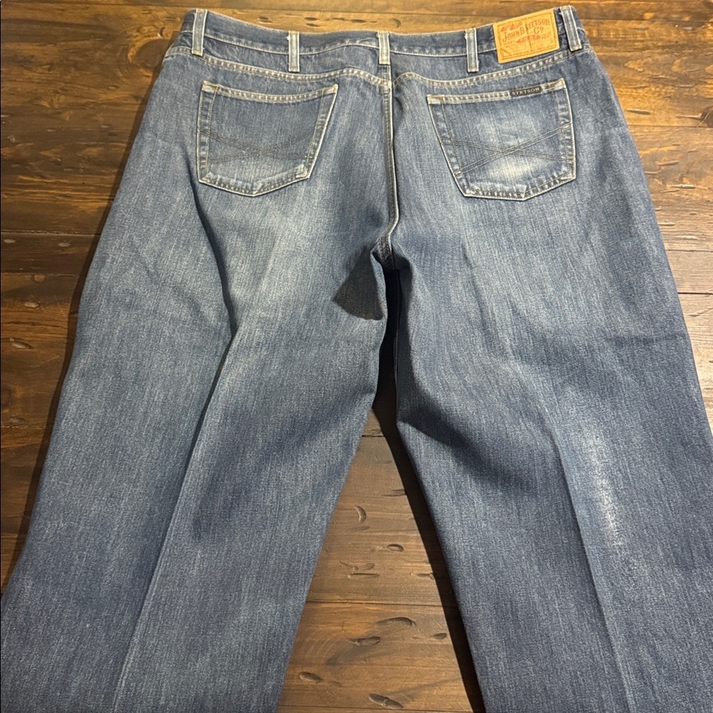Stetson 1520 Men's Faded Blue Straight Leg Jeans-Size:  42x36 - Picture 4 of 10